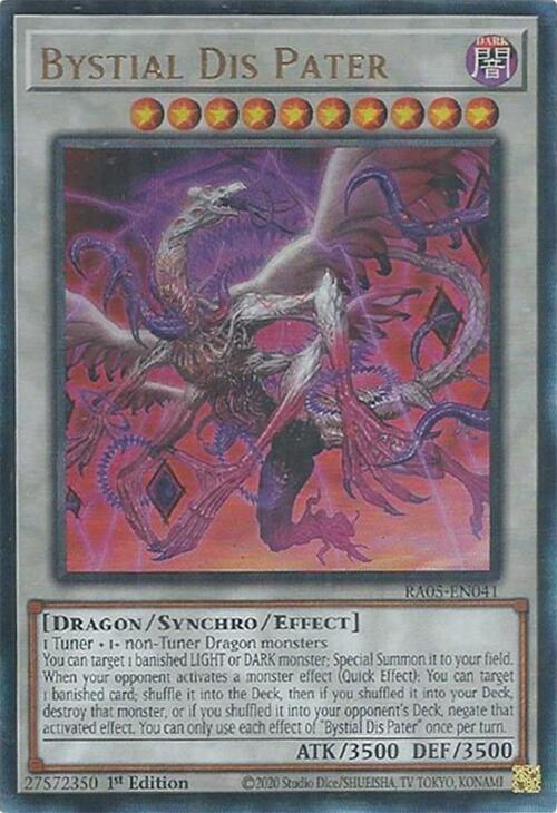 Bystial Dis Pater (PUR) RA05-EN041 card from Rarity Collection 5