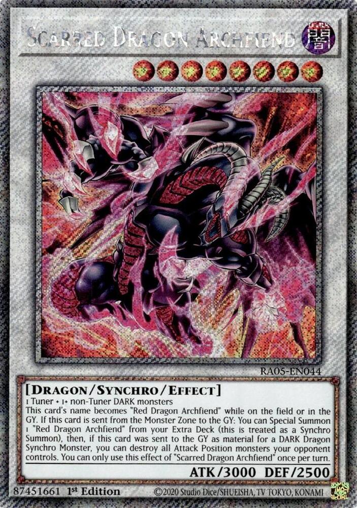 Scarred Dragon Archfiend (Platinum Secret Rare) RA05-EN044 card from Rarity Collection 5