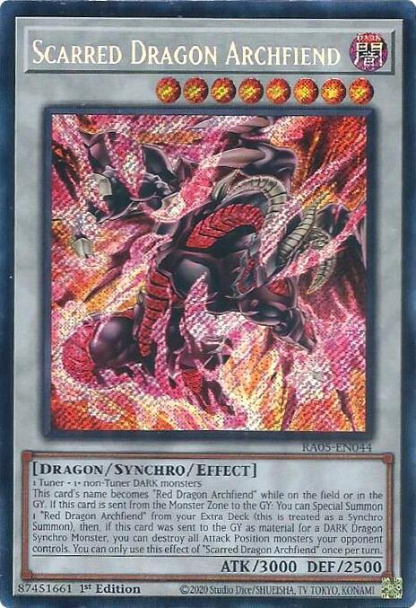Scarred Dragon Archfiend (Secret Rare) RA05-EN044 card from Rarity Collection 5