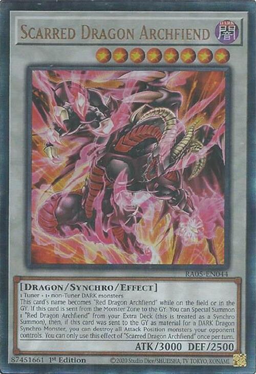 Scarred Dragon Archfiend (PUR) RA05-EN044 card from Rarity Collection 5