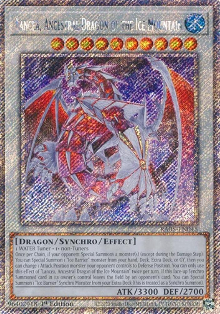 Lancea, Ancestral Dragon of the Ice Mountain (Platinum Secret Rare) RA05-EN045 card from Rarity Collection 5