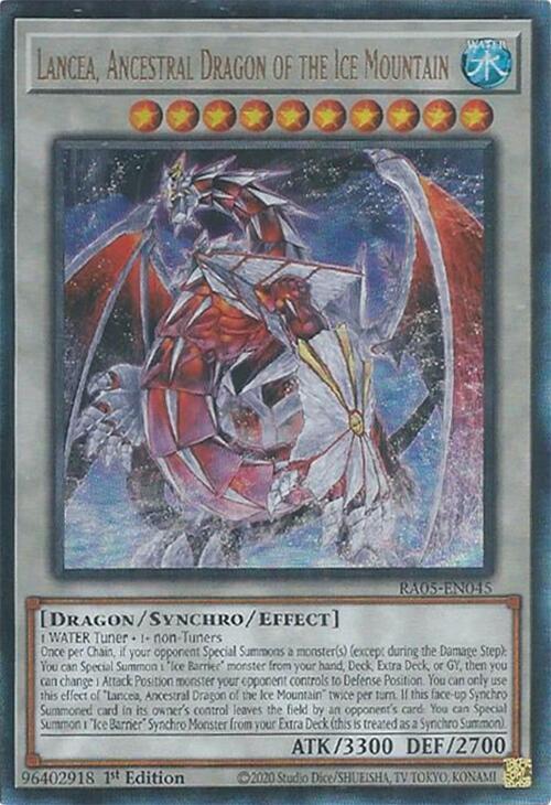 Lancea, Ancestral Dragon of the Ice Mountain (PUR) RA05-EN045 card from Rarity Collection 5