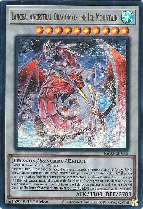 Lancea, Ancestral Dragon of the Ice Mountain (Ultra Rare) RA05-EN045 card from Rarity Collection 5