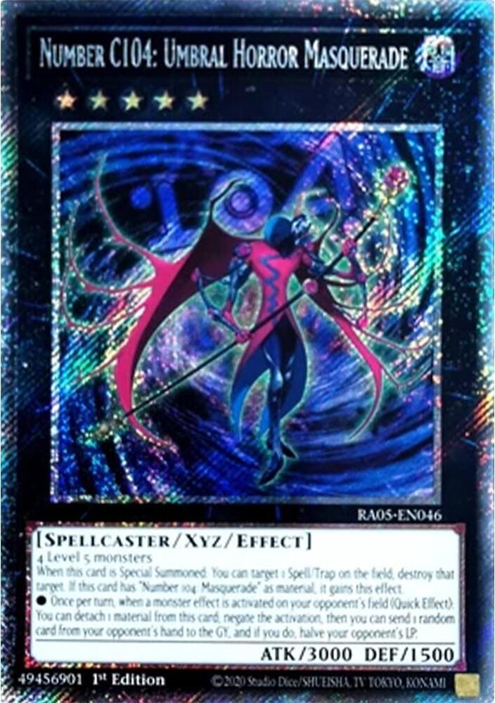 Number C104: Umbral Horror Masquerade (Platinum Secret Rare) RA05-EN046 card from Rarity Collection 5