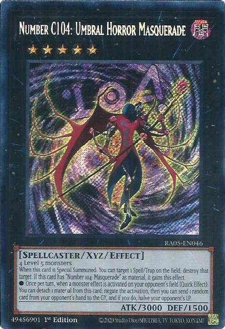 Number C104: Umbral Horror Masquerade (Secret Rare) RA05-EN046 card from Rarity Collection 5