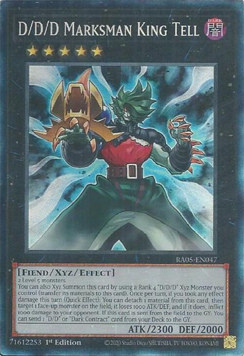 D/D/D Marksman King Tell (PCR) RA05-EN047 card from Rarity Collection 5
