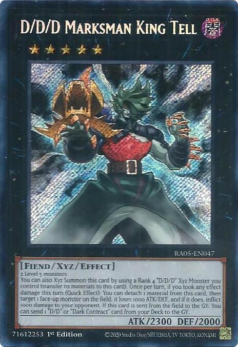 D/D/D Marksman King Tell (Secret Rare) RA05-EN047 card from Rarity Collection 5