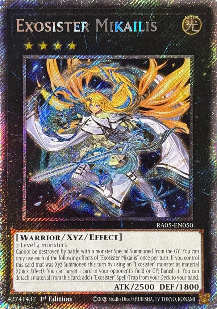 Exosister Mikailis (Platinum Secret Rare) RA05-EN050 card from Rarity Collection 5