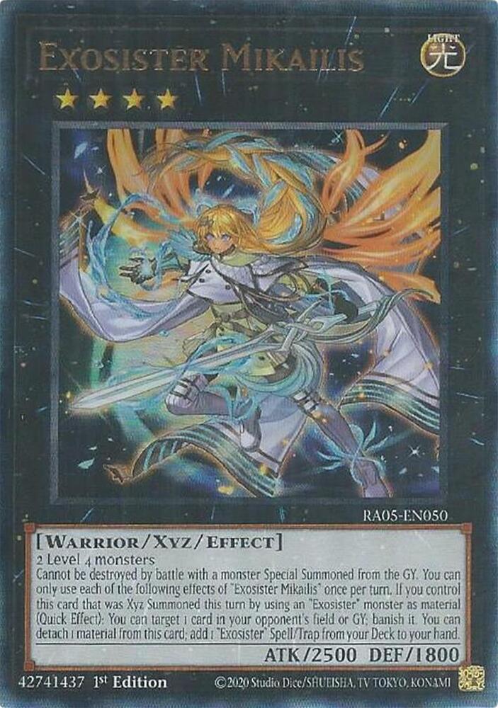 Exosister Mikailis (PUR) RA05-EN050 card from Rarity Collection 5