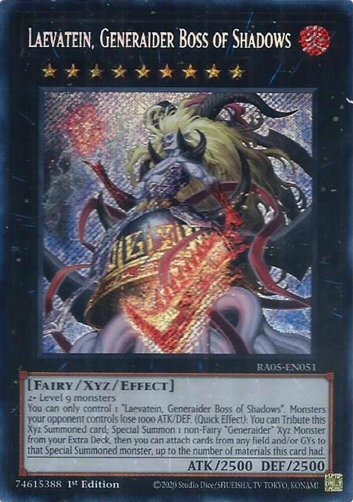 Laevatein, Generaider Boss of Shadows (Secret Rare) RA05-EN051 card from Rarity Collection 5