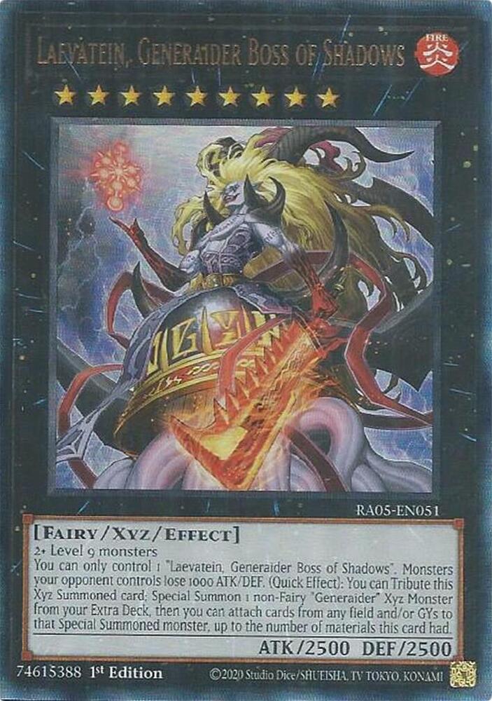 Laevatein, Generaider Boss of Shadows (PUR) RA05-EN051 card from Rarity Collection 5