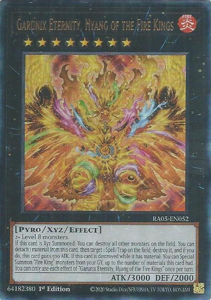 Garunix Eternity, Hyang of the Fire Kings (PUR) RA05-EN052 card from Rarity Collection 5