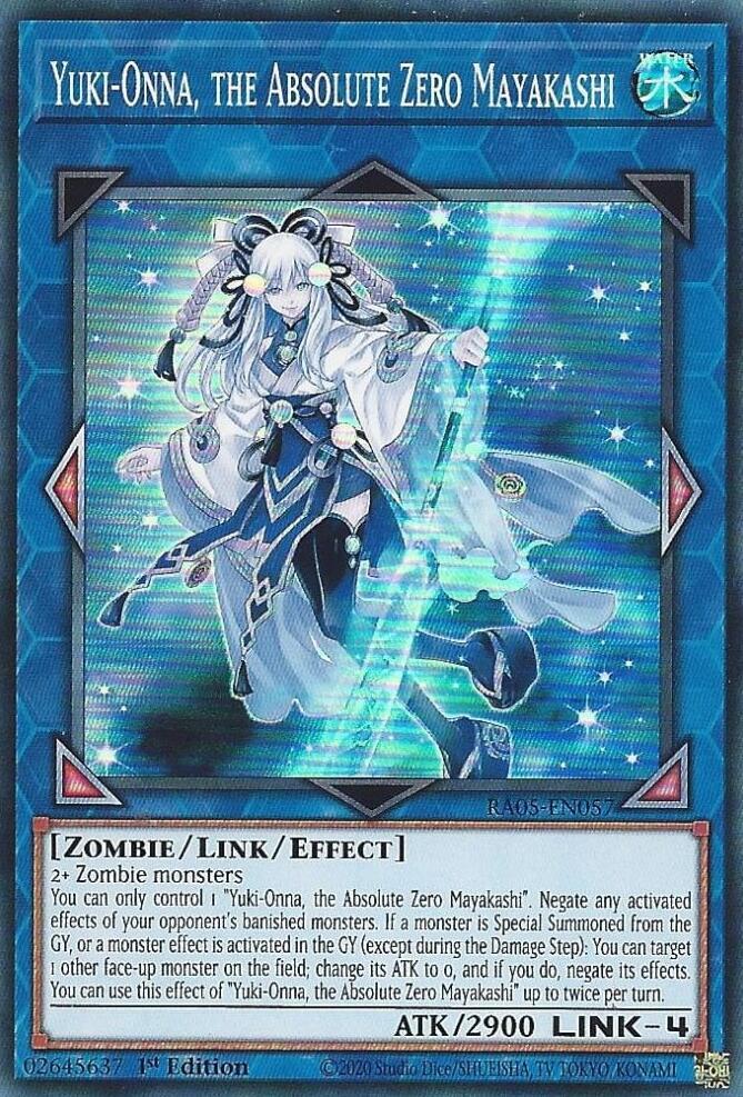 Yuki-Onna, the Absolute Zero Mayakashi RA05-EN057 card from Rarity Collection 5