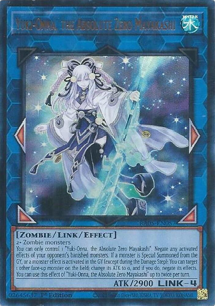 Yuki-Onna, the Absolute Zero Mayakashi (Ultra Rare) RA05-EN057 card from Rarity Collection 5