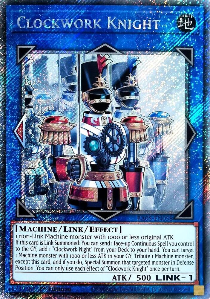Clockwork Knight (Platinum Secret Rare) RA05-EN058 card from Rarity Collection 5
