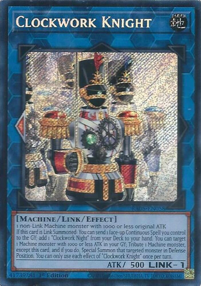 Clockwork Knight (Secret Rare) RA05-EN058 card from Rarity Collection 5