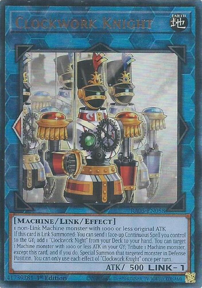 Clockwork Knight (PUR) RA05-EN058 card from Rarity Collection 5