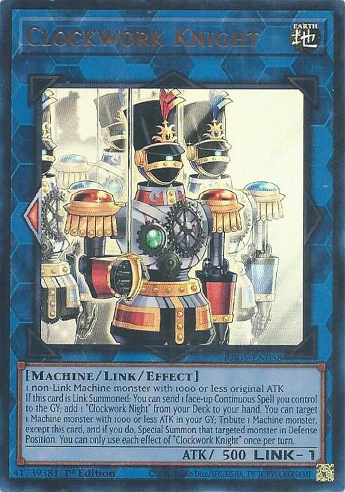 Clockwork Knight (Ultra Rare) RA05-EN058 card from Rarity Collection 5