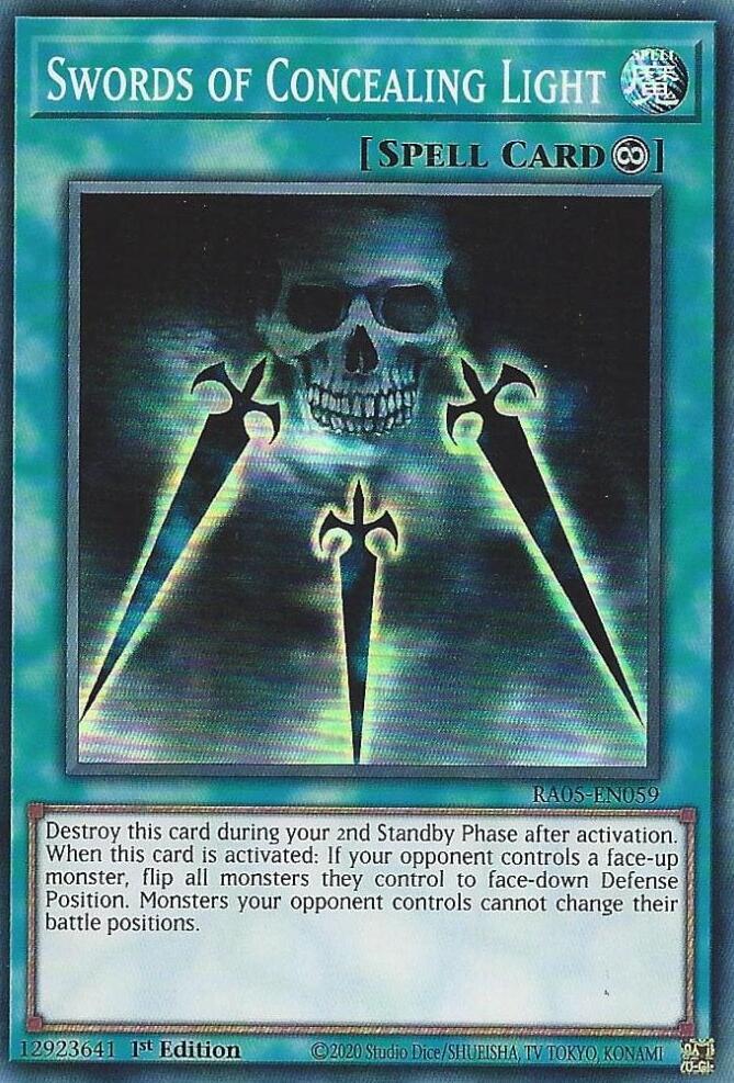 Swords of Concealing Light RA05-EN059 card from Rarity Collection 5