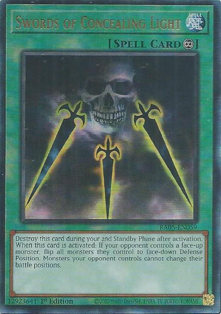 Swords of Concealing Light (PUR) RA05-EN059 card from Rarity Collection 5