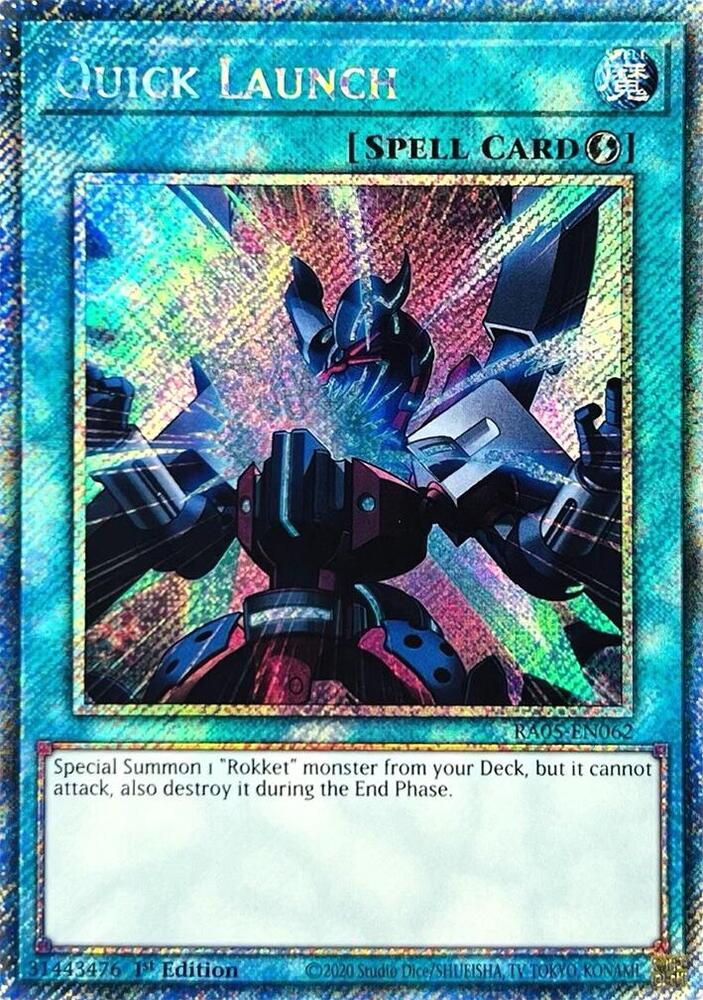 Quick Launch (Platinum Secret Rare) RA05-EN062 card from Rarity Collection 5