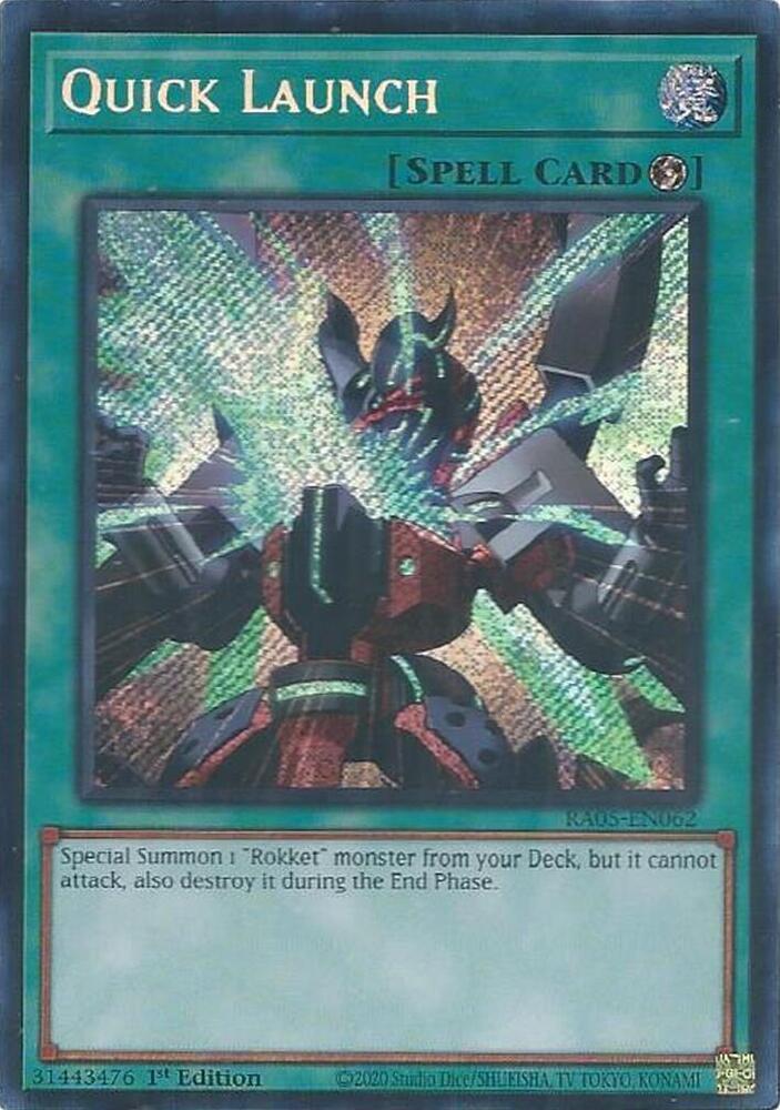 Quick Launch (Secret Rare) RA05-EN062 card from Rarity Collection 5