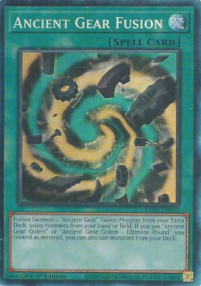 Ancient Gear Fusion (PCR) RA05-EN063 card from Rarity Collection 5
