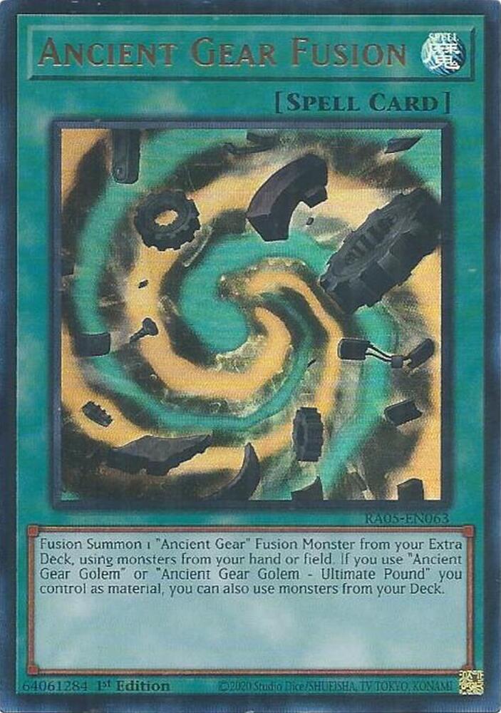 Ancient Gear Fusion (Ultra Rare) RA05-EN063 card from Rarity Collection 5