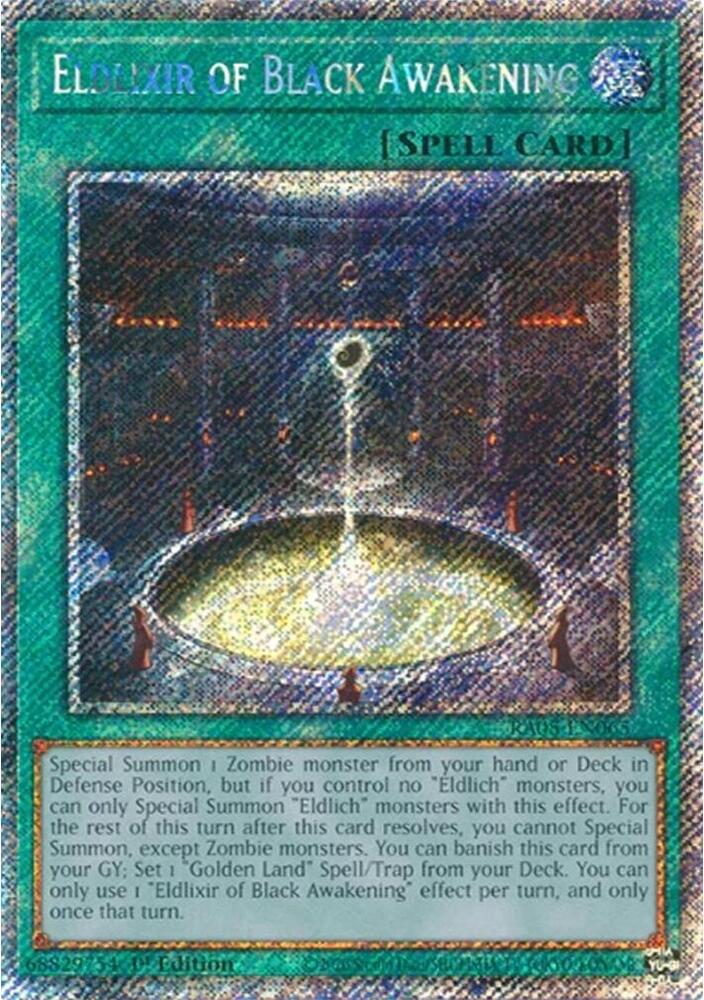 Eldlixir of Black Awakening (Platinum Secret Rare) RA05-EN065 card from Rarity Collection 5