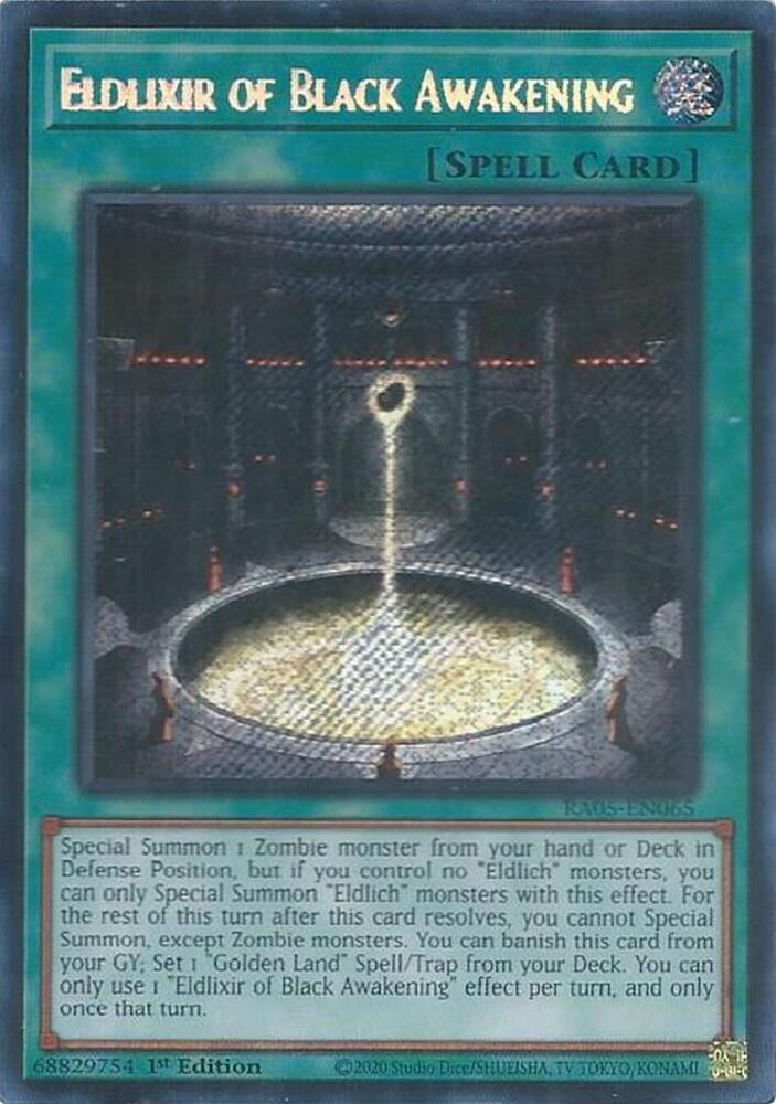Eldlixir of Black Awakening (Secret Rare) RA05-EN065 card from Rarity Collection 5
