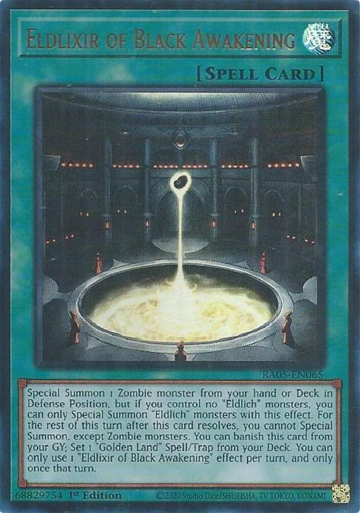 Eldlixir of Black Awakening (Ultra Rare) RA05-EN065 card from Rarity Collection 5