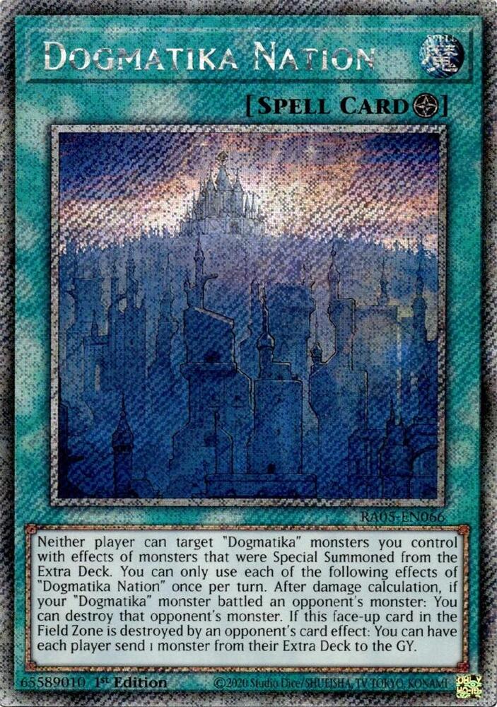 Dogmatika Nation (Platinum Secret Rare) RA05-EN066 card from Rarity Collection 5