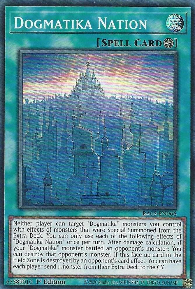 Dogmatika Nation RA05-EN066 card from Rarity Collection 5