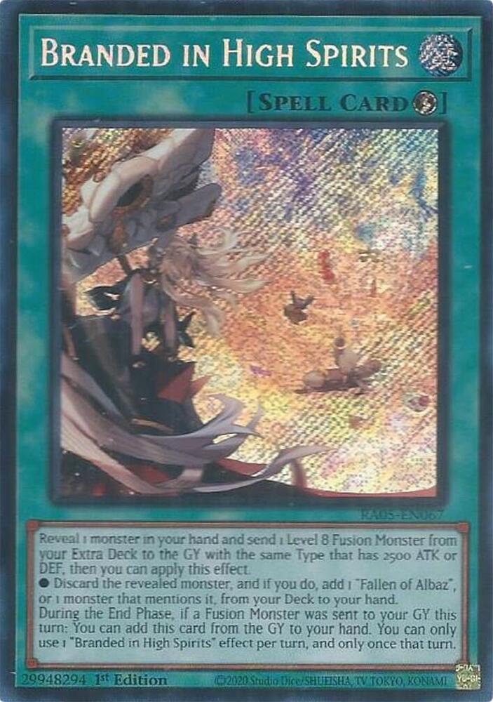 Branded in High Spirits (Secret Rare) RA05-EN067 card from Rarity Collection 5
