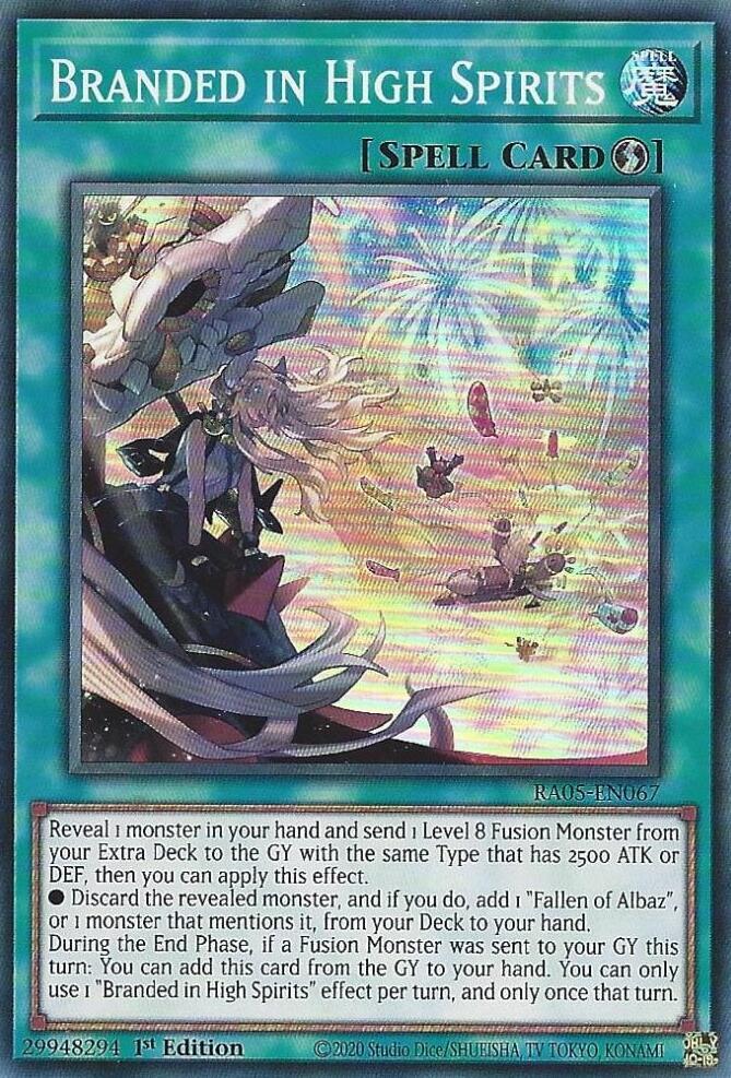 Branded in High Spirits RA05-EN067 card from Rarity Collection 5