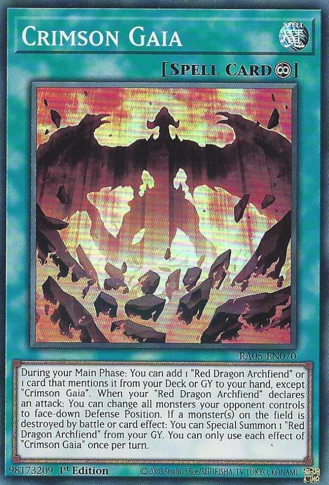 Crimson Gaia RA05-EN070 card from Rarity Collection 5