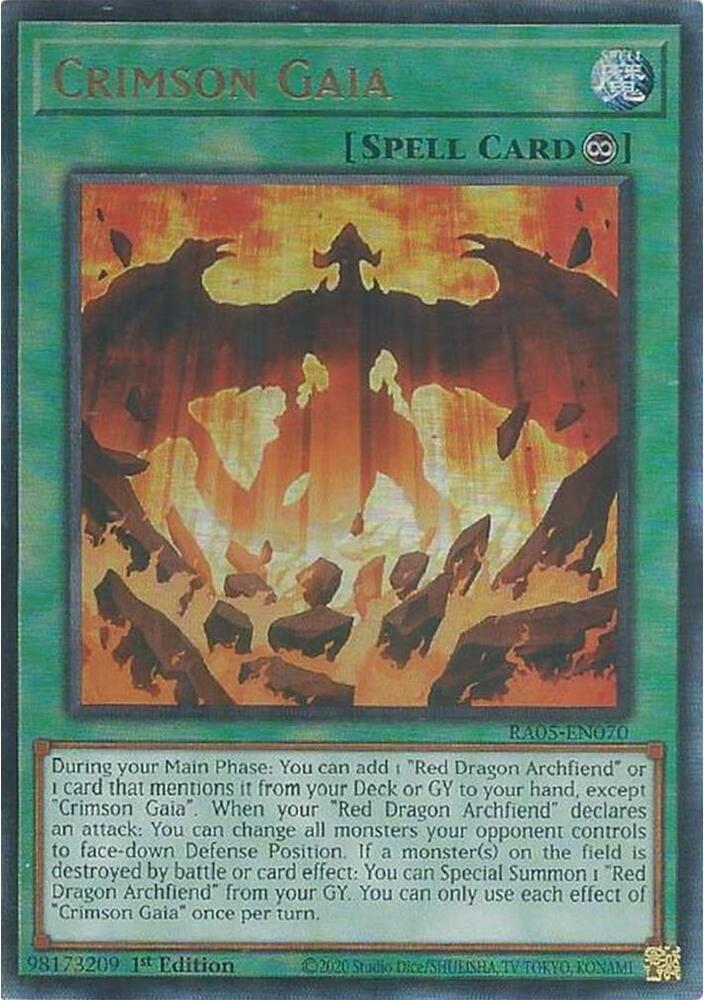 Crimson Gaia (PUR) RA05-EN070 card from Rarity Collection 5