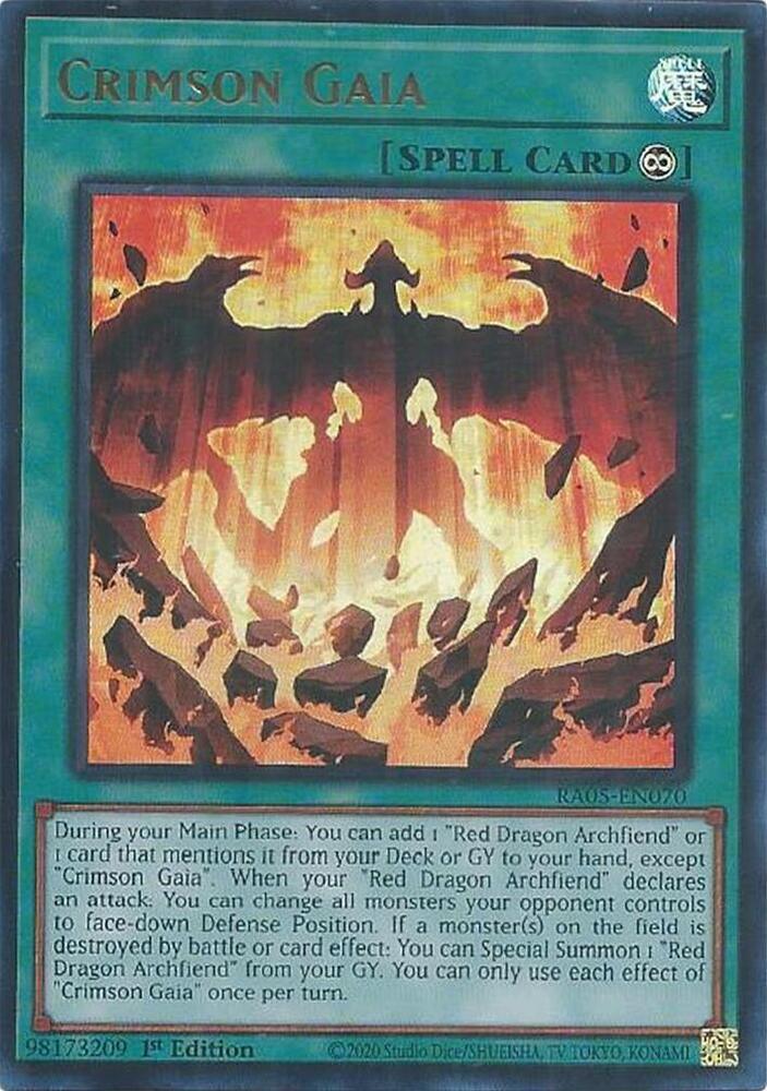 Crimson Gaia (Ultra Rare) RA05-EN070 card from Rarity Collection 5