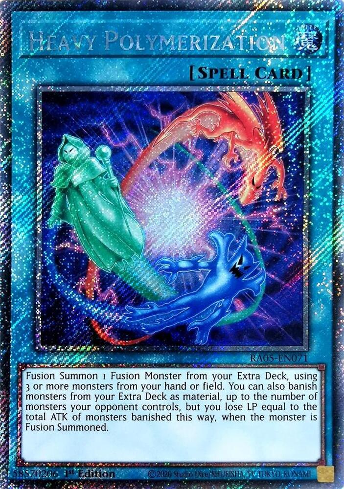 Heavy Polymerization (Platinum Secret Rare) RA05-EN071 card from Rarity Collection 5