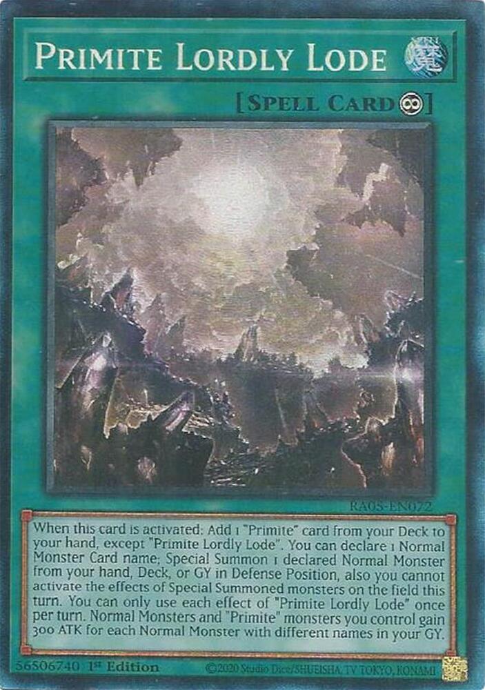 Primite Lordly Lode (PCR) RA05-EN072 card from Rarity Collection 5