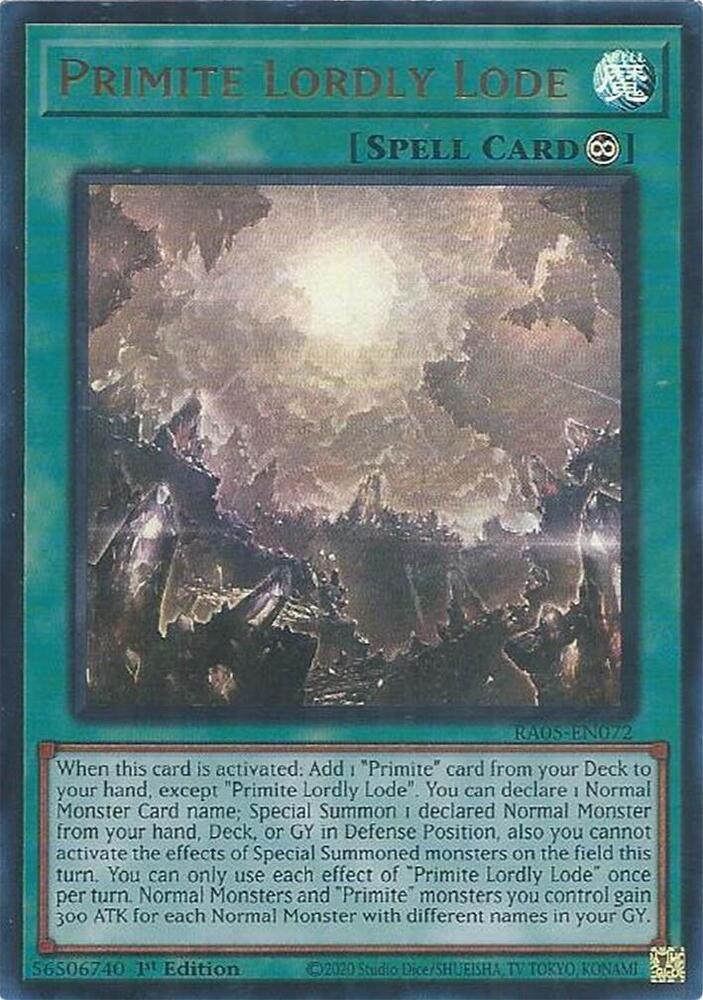 Primite Lordly Lode (Ultra Rare) RA05-EN072 card from Rarity Collection 5