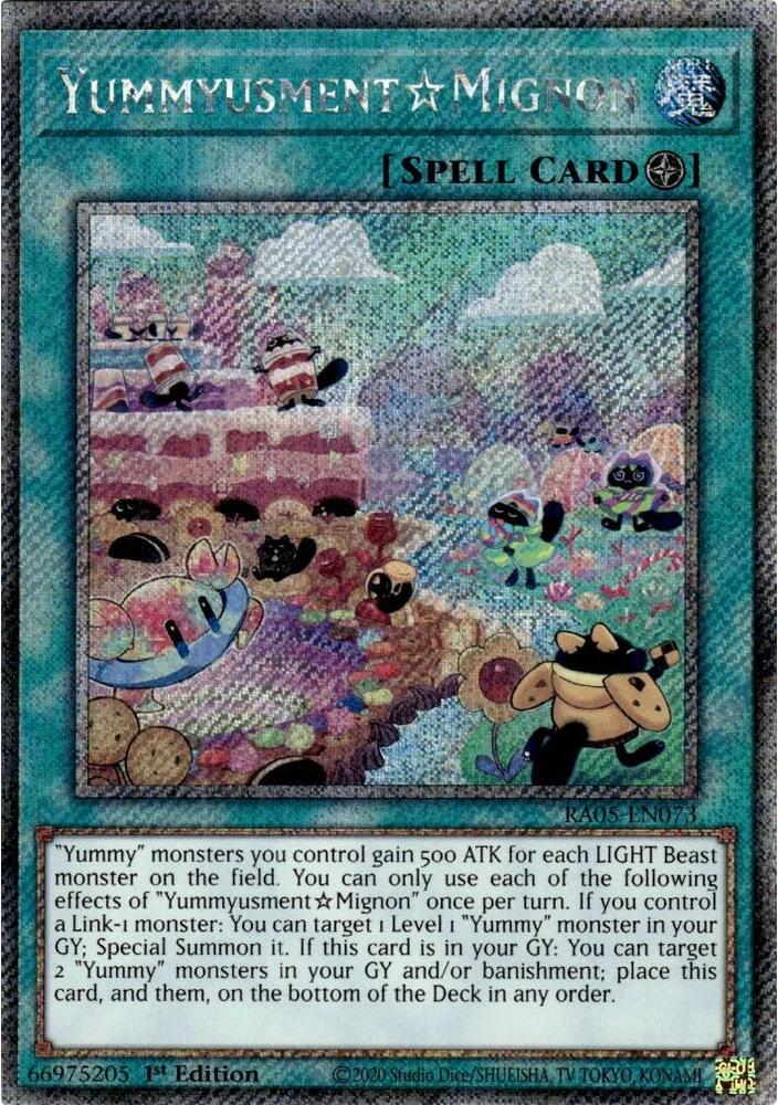 YummyusmentMignon (Platinum Secret Rare) RA05-EN073 card from Rarity Collection 5