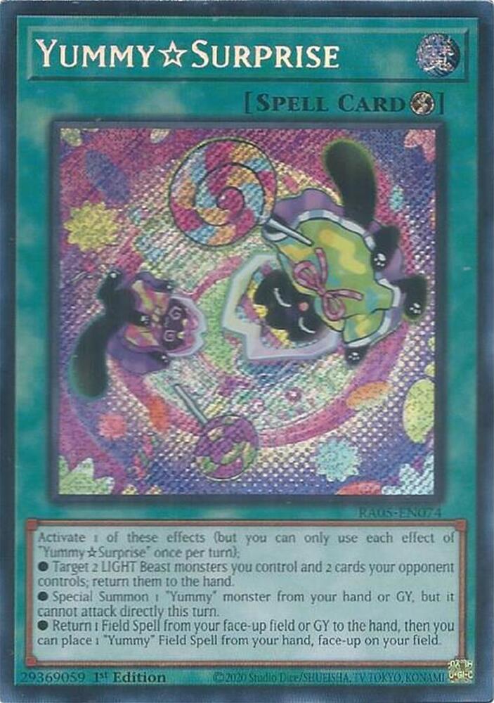 YummySurprise (Secret Rare) RA05-EN074 card from Rarity Collection 5