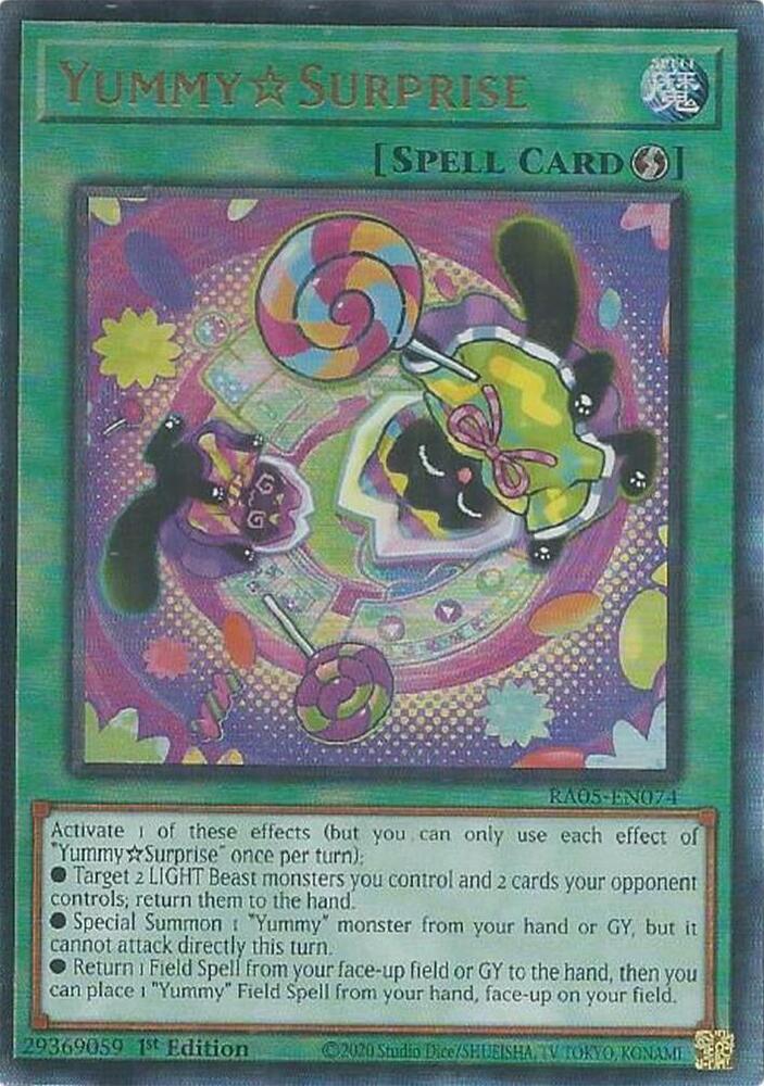 YummySurprise (PUR) RA05-EN074 card from Rarity Collection 5