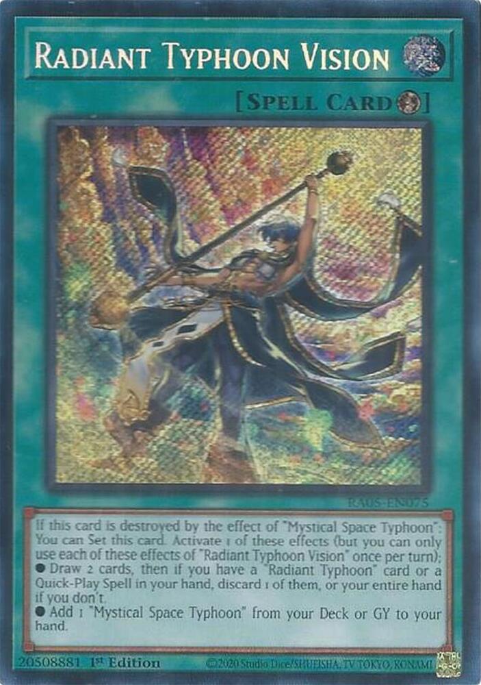 Radiant Typhoon Vision (Secret Rare) RA05-EN075 card from Rarity Collection 5
