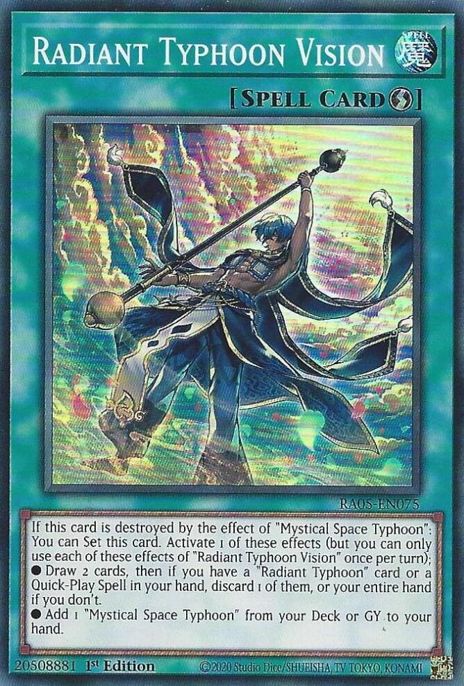 Radiant Typhoon Vision RA05-EN075 card from Rarity Collection 5