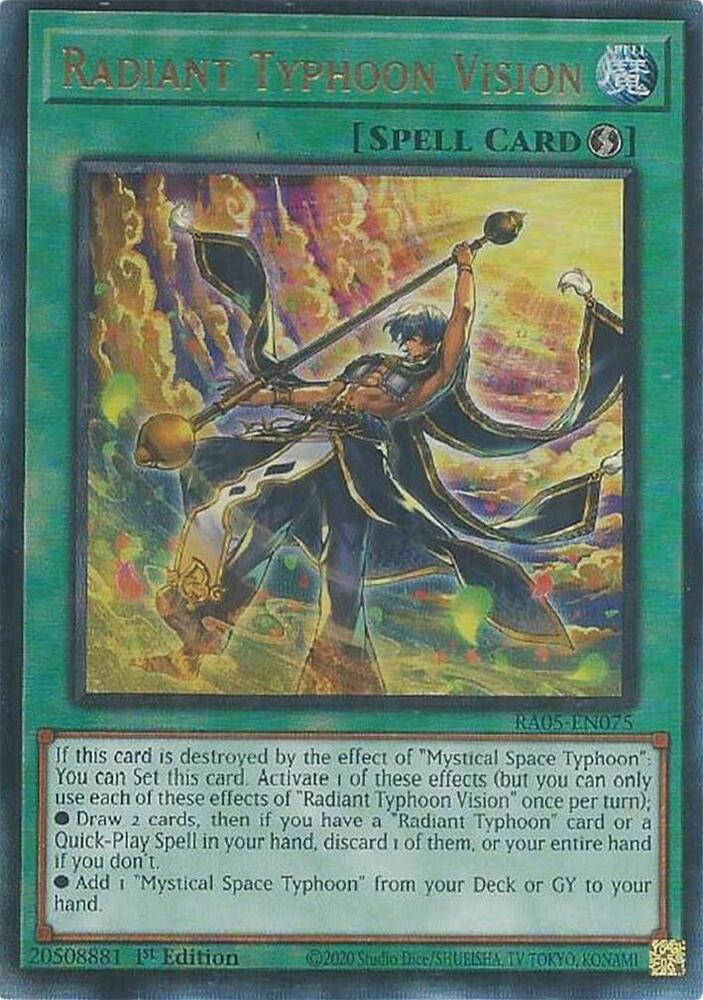 Radiant Typhoon Vision (PUR) RA05-EN075 card from Rarity Collection 5
