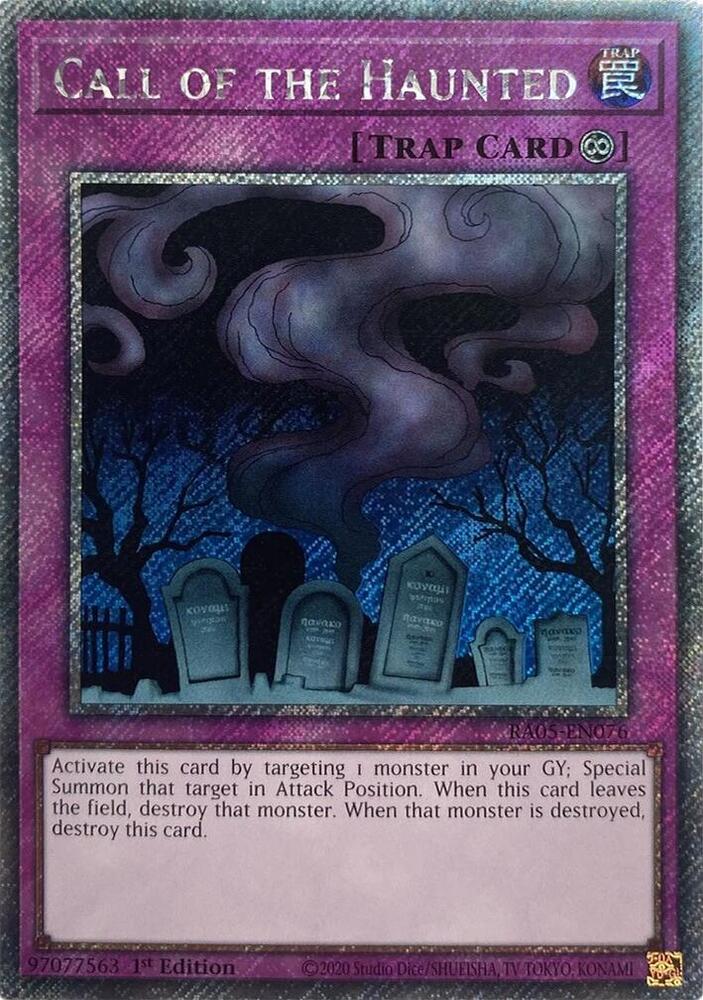 Call of the Haunted (Platinum Secret Rare) RA05-EN076 card from Rarity Collection 5
