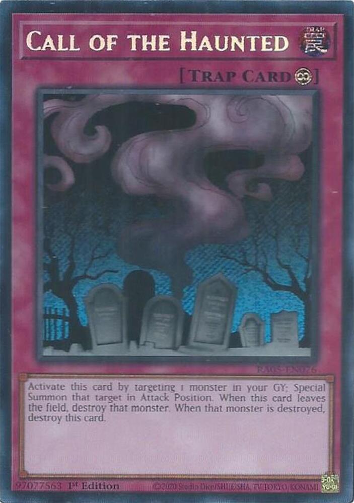 Call of the Haunted (Secret Rare) RA05-EN076 card from Rarity Collection 5