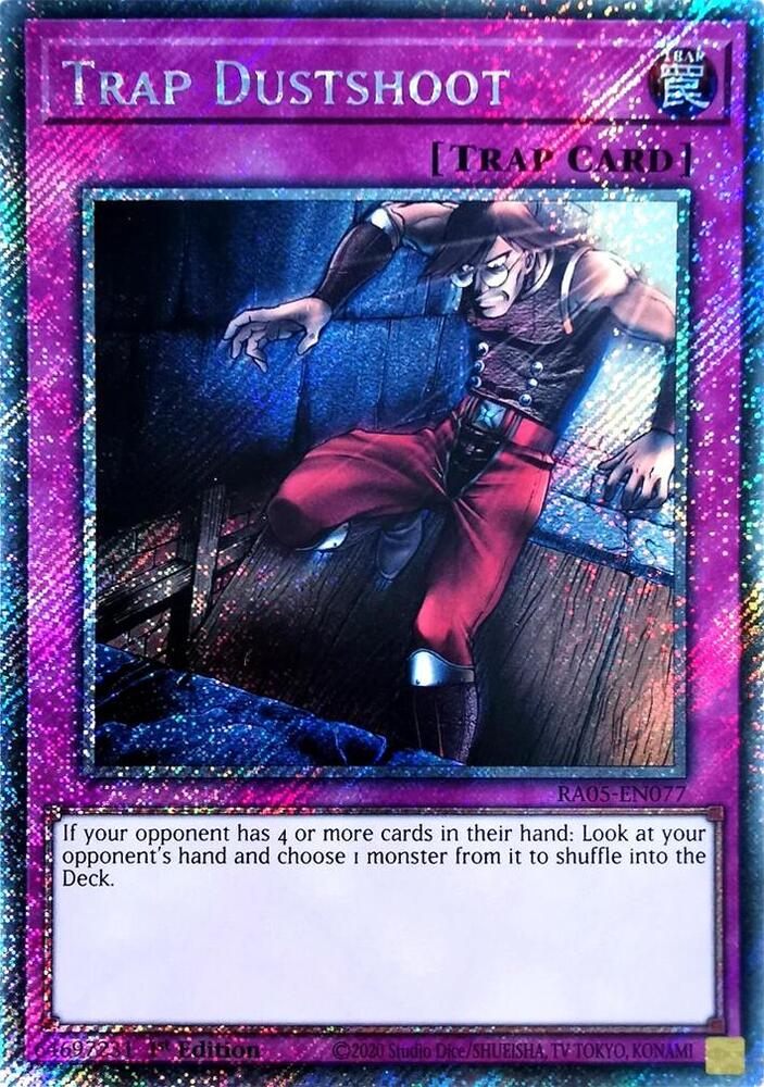 Trap Dustshoot (Platinum Secret Rare) RA05-EN077 card from Rarity Collection 5